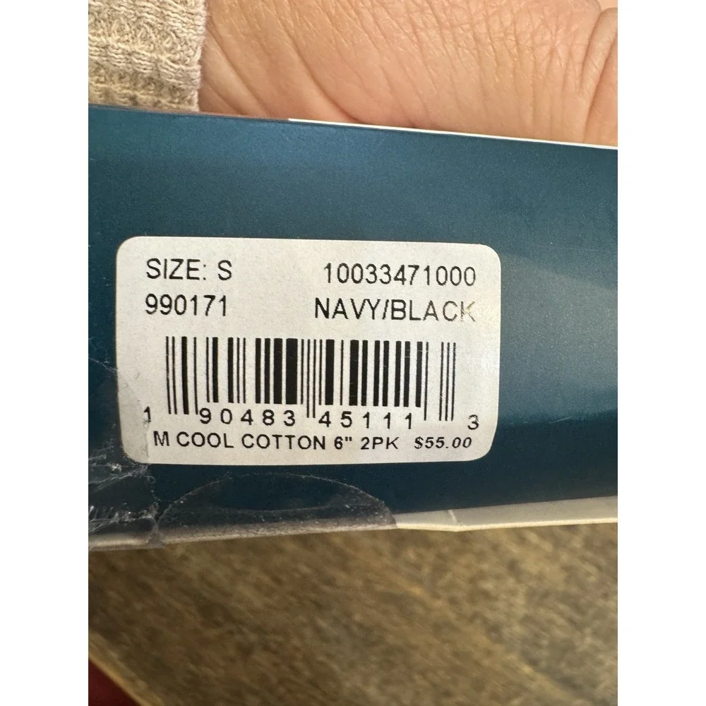 Tommy John Cool Cotton 6 Inch Boxer Briefs Navy and Black - 2‎ Pack Size Small